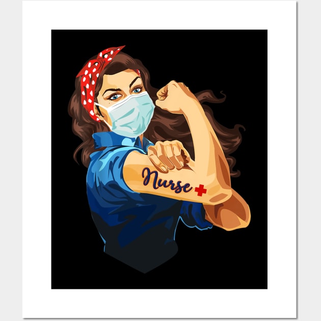 Nurse With Mask Face Nurse Life Disease Wall Art by cruztdk5